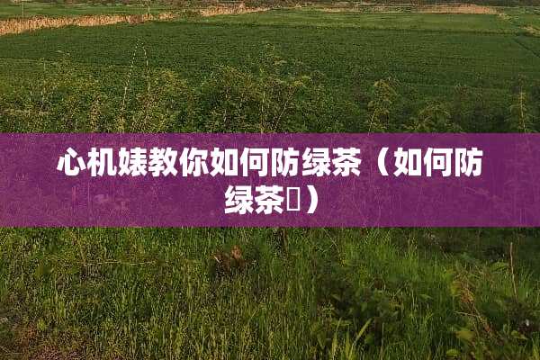 心机婊教你如何防绿茶（如何防绿茶俵）
