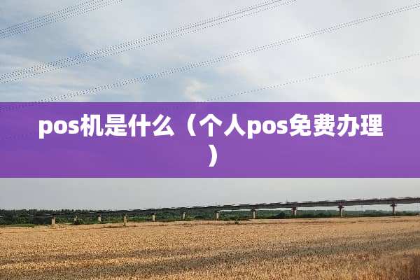 pos机是什么（个人pos免费办理）