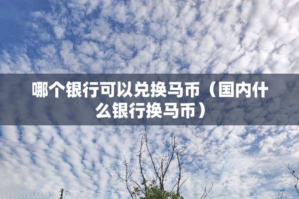 哪个银行可以兑换马币（国内什么银行换马币）