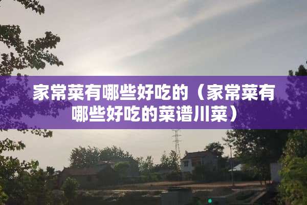 家常菜有哪些好吃的（家常菜有哪些好吃的菜谱川菜）