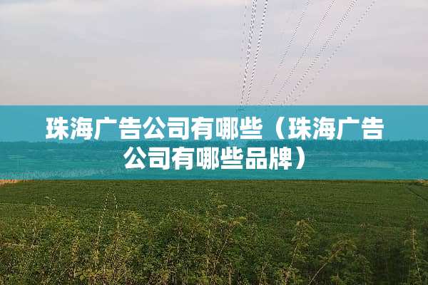 珠海广告公司有哪些（珠海广告公司有哪些品牌）