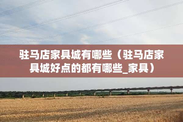 驻马店家具城有哪些（驻马店家具城好点的都有哪些_家具）