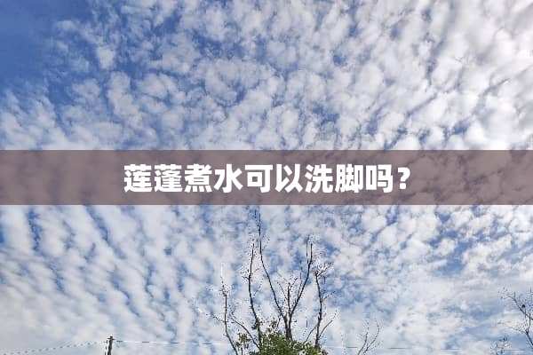 莲蓬煮水可以洗脚吗？