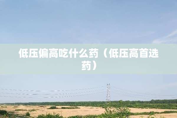 低压偏高吃什么药（低压高首选药）