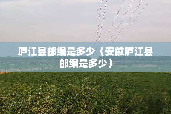 庐江县邮编是多少（安徽庐江县邮编是多少）
