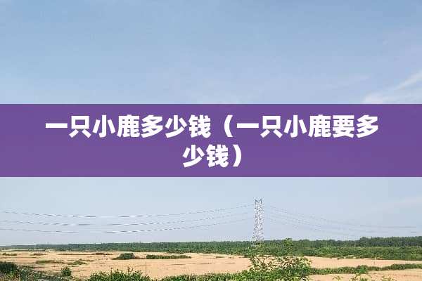 一只小鹿多少钱（一只小鹿要多少钱）