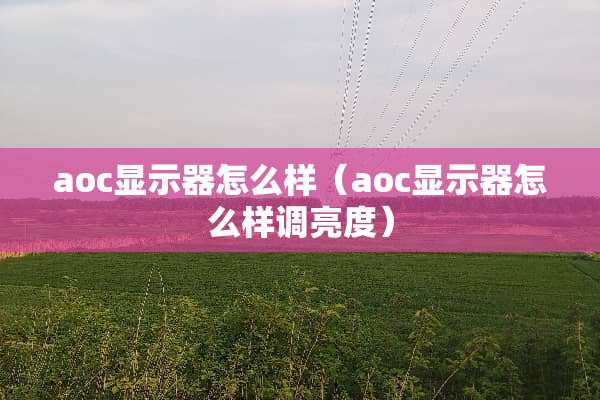 aoc显示器怎么样（aoc显示器怎么样调亮度）