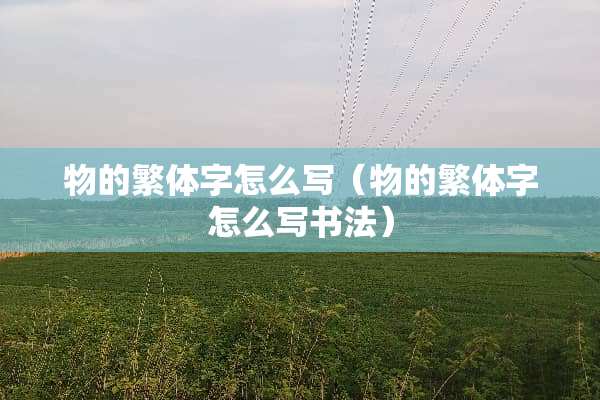 物的繁体字怎么写（物的繁体字怎么写书法）