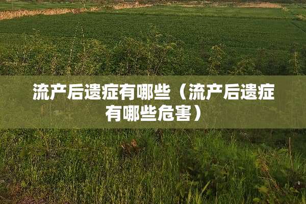 流产后遗症有哪些（流产后遗症有哪些危害）