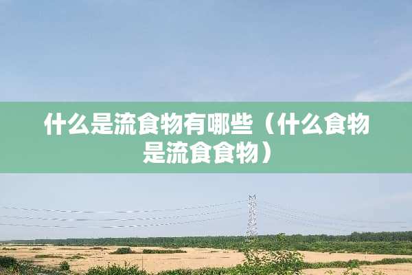 什么是流食物有哪些（什么食物是流食食物）