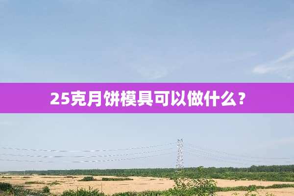 25克月饼模具可以做什么？