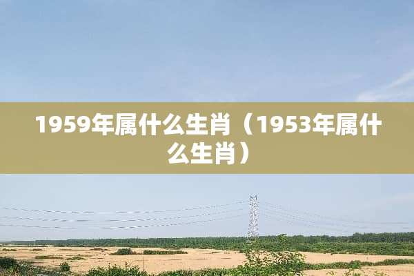 1959年属什么生肖（1953年属什么生肖）