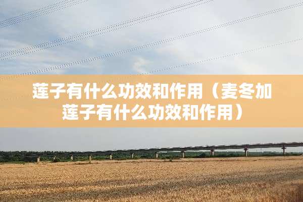 莲子有什么功效和作用（麦冬加莲子有什么功效和作用）