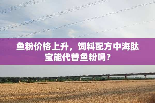 鱼粉价格上升，饲料配方中海肽宝能代替鱼粉吗？