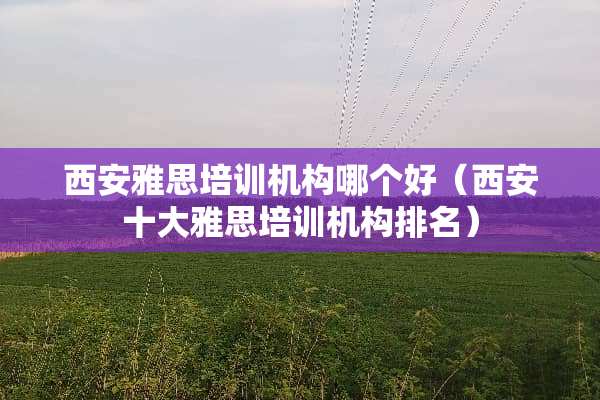 西安雅思培训机构哪个好（西安十大雅思培训机构排名）