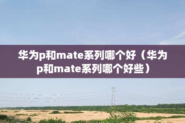 华为p和mate系列哪个好（华为p和mate系列哪个好些）