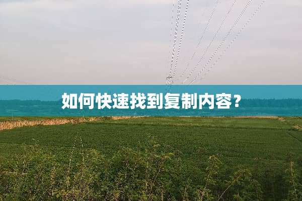 如何快速找到复制内容？