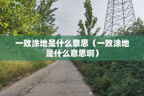 一败涂地是什么意思（一败涂地是什么意思啊）