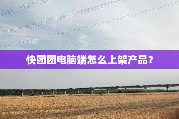 快团团电脑端怎么上架产品？