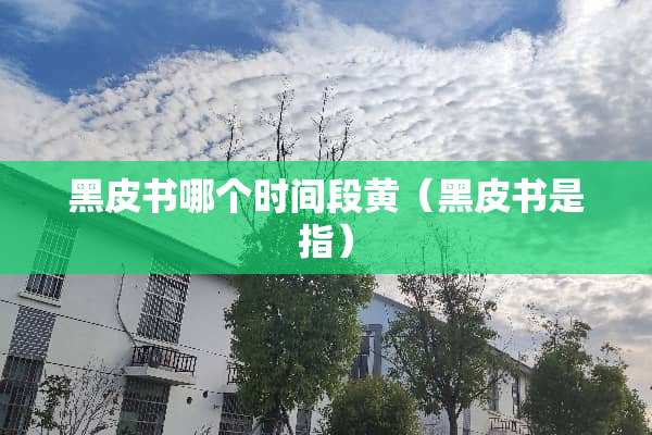 ***哪个时间段黄（***是指）