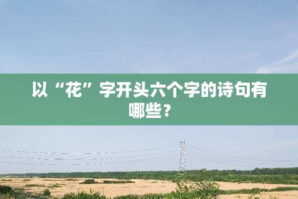 以“花”字开头六个字的诗句有哪些？