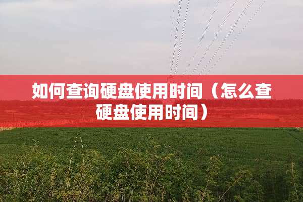 如何查询硬盘使用时间（怎么查硬盘使用时间）