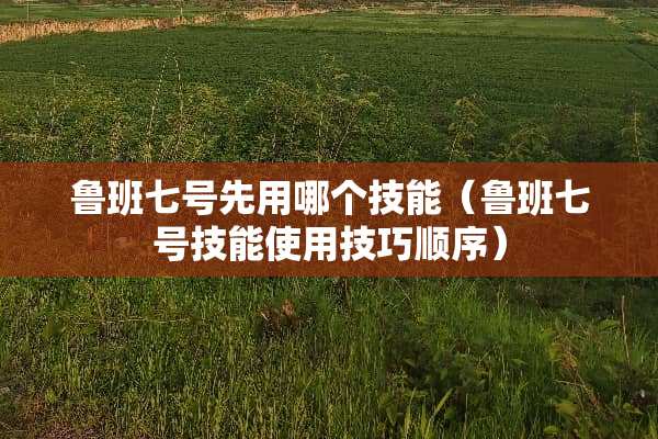鲁班七号先用哪个技能（鲁班七号技能使用技巧顺序）