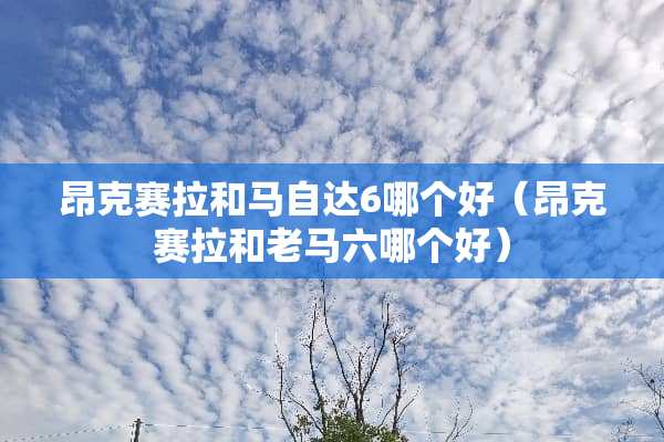 昂克赛拉和***6哪个好（昂克赛拉和老马六哪个好）