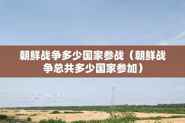 朝鲜战争多少国家参战（朝鲜战争总共多少国家参加）