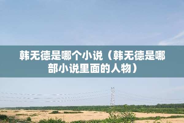 韩无德是哪个小说（韩无德是哪部小说里面的人物）