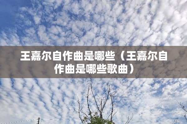 王嘉尔自作曲是哪些（王嘉尔自作曲是哪些歌曲）