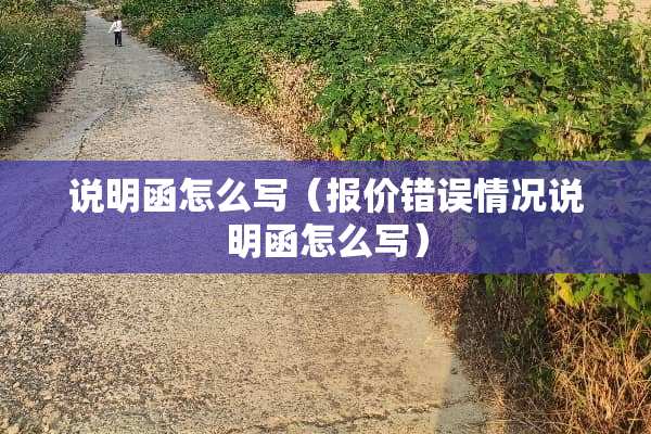 说明函怎么写（报价错误情况说明函怎么写）