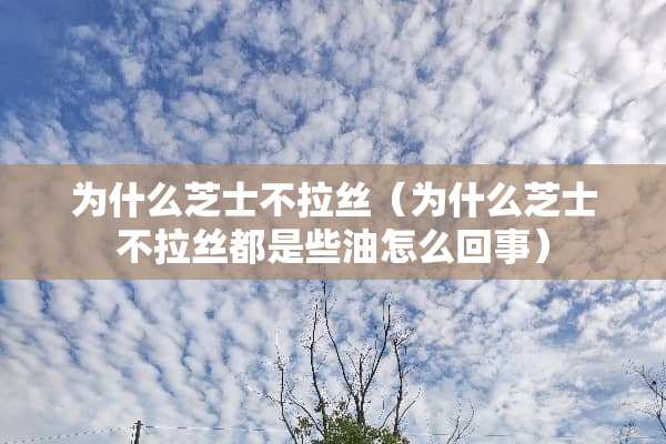 为什么芝士不拉丝（为什么芝士不拉丝都是些油怎么回事）