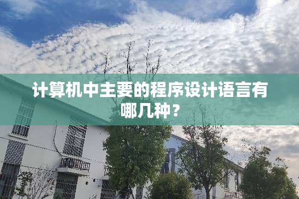 计算机中主要的程序设计语言有哪几种？
