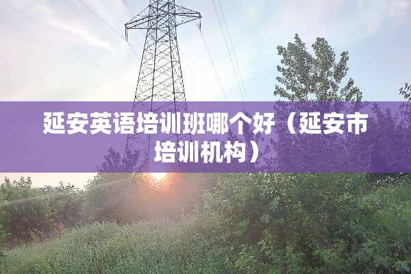 延安英语培训班哪个好（延安市培训机构）