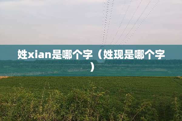 姓xian是哪个字（姓现是哪个字）