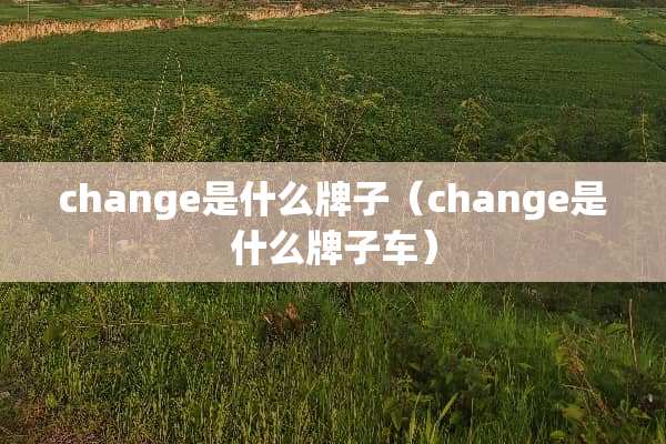 change是什么牌子（change是什么牌子车）
