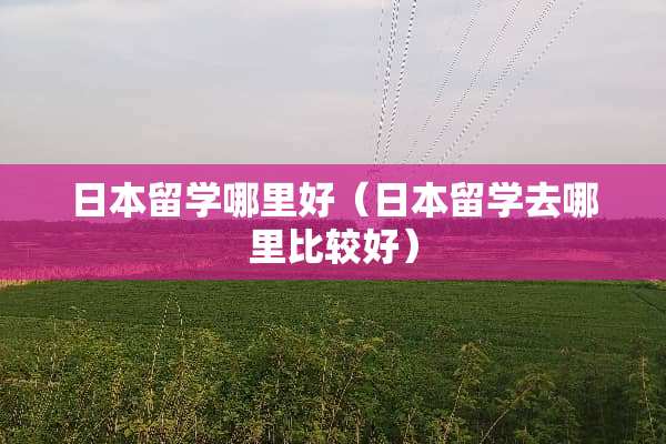 日本留学哪里好（日本留学去哪里比较好）