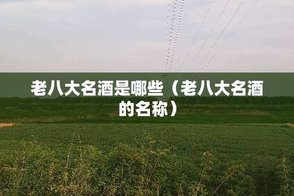 老八大名酒是哪些（老八大名酒的名称）