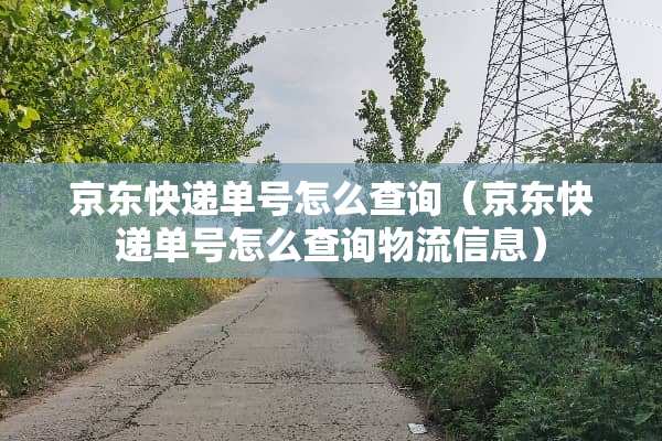 京东快递单号怎么查询（京东快递单号怎么查询物流信息）