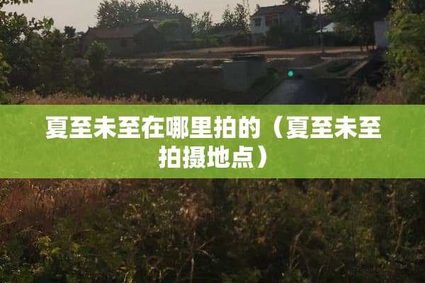 夏至未至在哪里拍的（夏至未至拍摄地点）