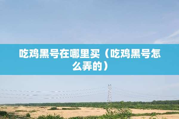 吃鸡黑号在哪里买（吃鸡黑号怎么弄的）