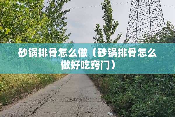 砂锅排骨怎么做（砂锅排骨怎么做好吃窍门）