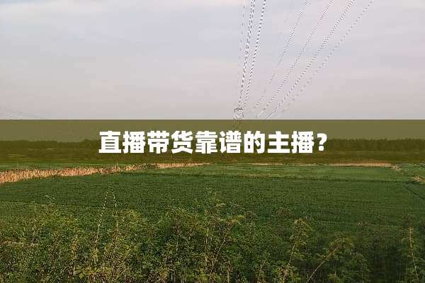 直播带货靠谱的主播？