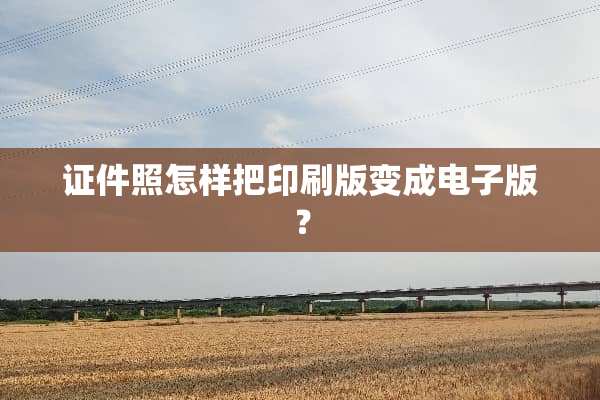 **照怎样把印刷版变成电子版？