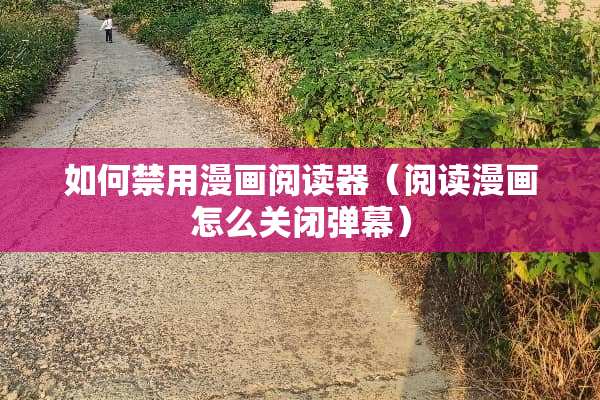 如何禁用漫画阅读器（阅读漫画怎么关闭弹幕）