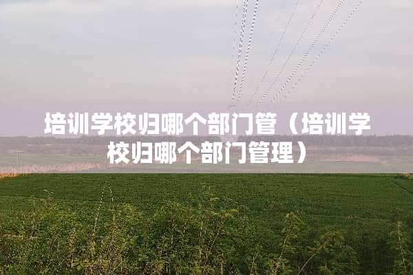 培训学校归哪个部门管（培训学校归哪个部门管理）