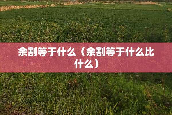 余割等于什么（余割等于什么比什么）