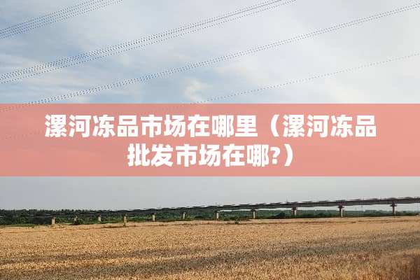 漯河冻品市场在哪里（漯河冻品批发市场在哪?）