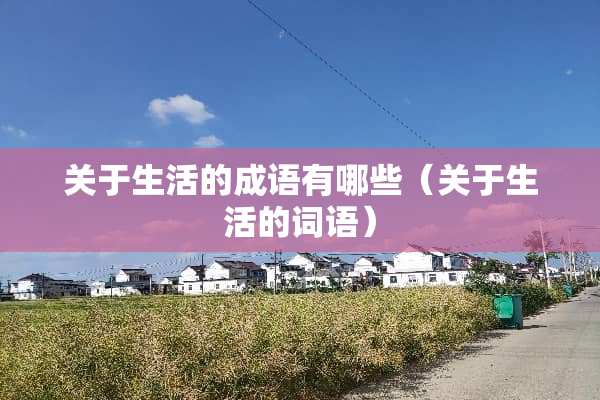 关于生活的成语有哪些（关于生活的词语）